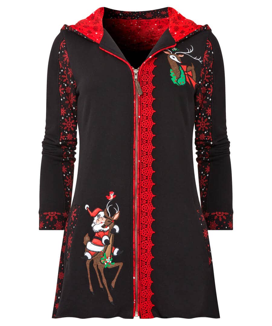 Shop Women's Collection | Occasion Outfits | Tops, Tunics & Blouses | Half Price Christmas Styles | Sale Tops, Tunics & Blouses | Top Picks | Top Picks | Women's | Women's | Women's Joe Browns Novelty Zip Sweat Black