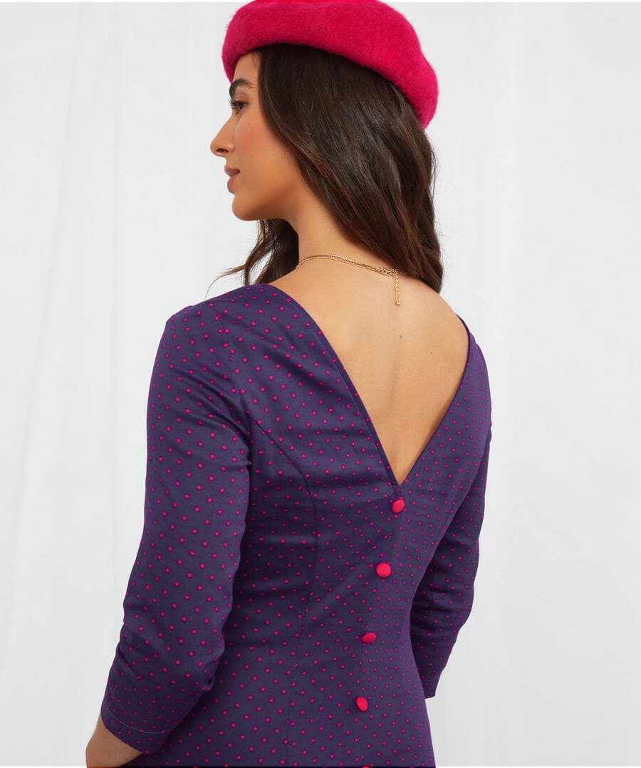 Sale Dresses | Women's Joe Browns Oh So Vintage Button Back Dress Navy