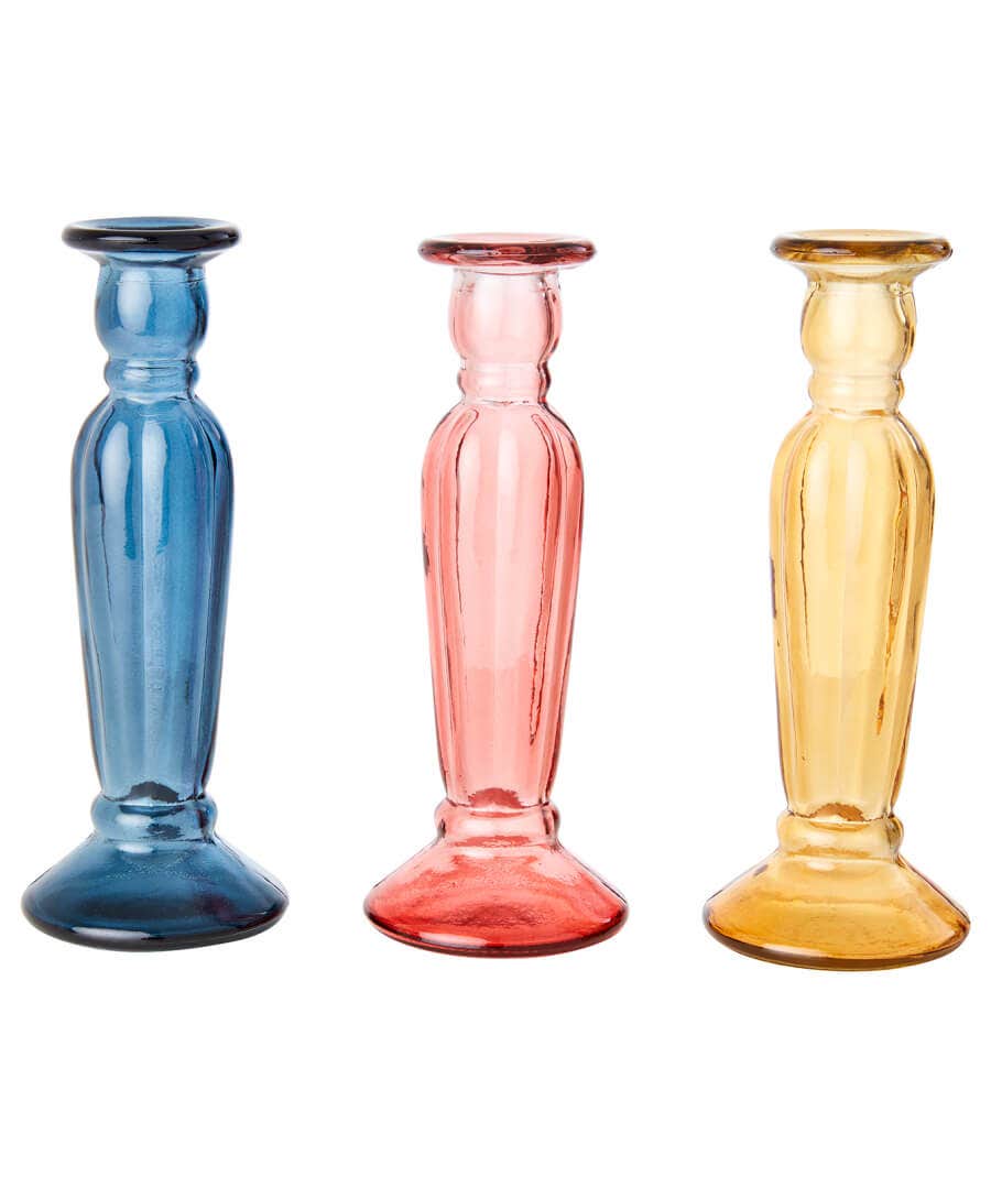 Living Room | Bedroom | Endless Sunsets | Home Accessories | Candles & Candle Holders | Gifts | Home | Home | Home | Home | Home | Women's Joe Browns Pack Of 3 Recycled Glass Tall Candle Holders Multi