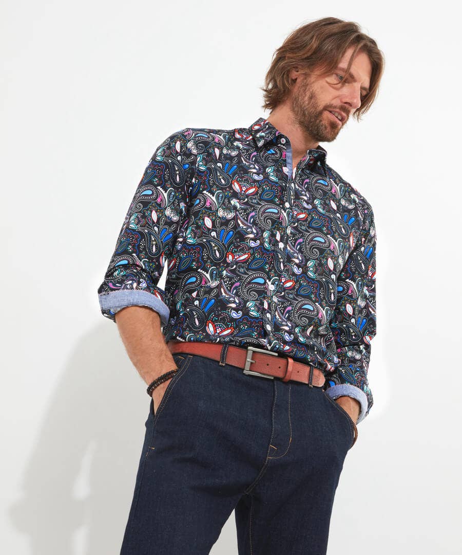 Shop Men's Collection | Funky Shirts | Men's Partywear | Shirts | Sale Shirts | Top Picks | Top Picks | Top Picks | Men，s | Men，s Joe Browns Party Paisley Shirt Black