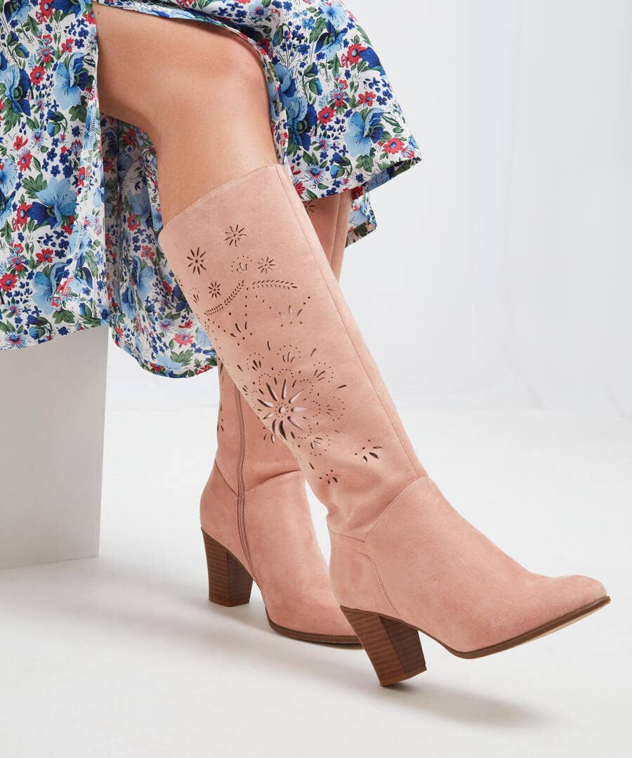 Sale Boots & Shoes | Women's Joe Browns Pearl River Laser Cut Boots Blush