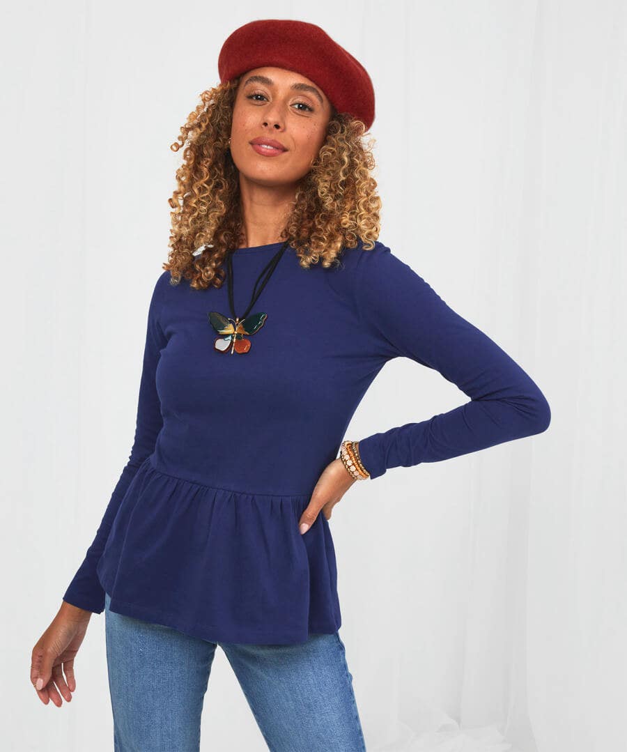 Sale Tops, Tunics & Blouses | Women's Joe Browns Perfect Peplum Top Blue / Orange