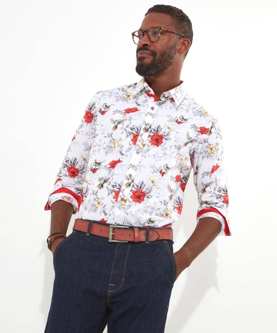 Shop Men's Collection | Funky Shirts | Men's Partywear | Gifts | Shirts | Sale Shirts | Top Picks | Top Picks | Top Picks | Men，s | Men，s | Men，s Joe Browns Perfect Print Shirt White