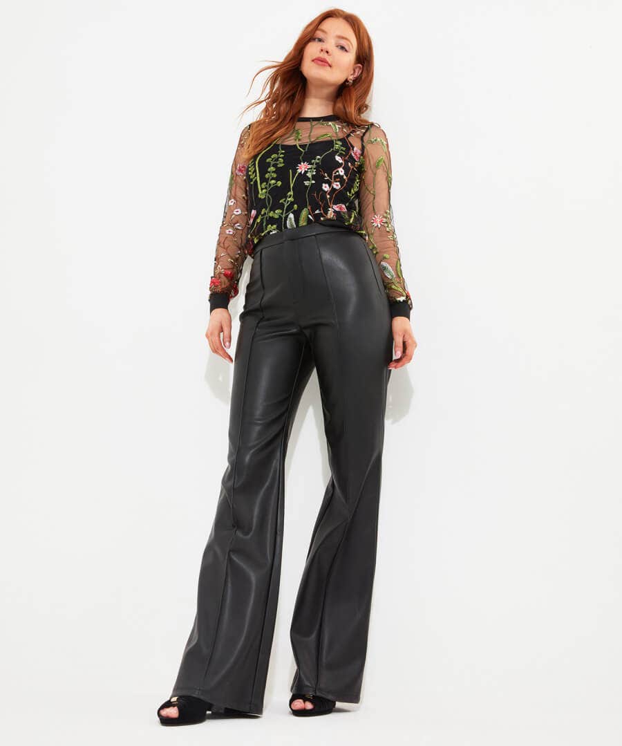 Occasion Outfits | Jeans & Trousers | Top Picks | Women's Joe Browns Perfect PU Trousers Black