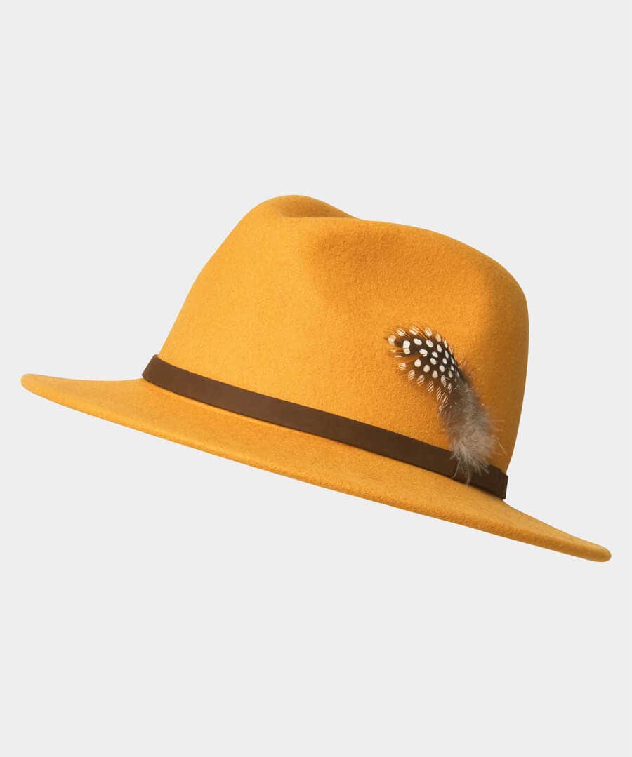 Accessories & Jewellery | Sale Accessories & Jewellery | Women's | Women's Joe Browns Premium Chic Wool Fedora Rust / Mustard