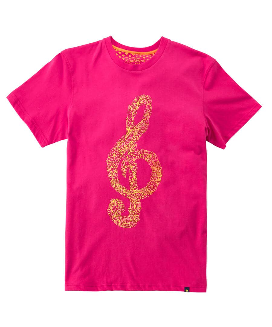 Sale Tops & T-Shirts | Men，s Joe Browns Right Note Tee Pink