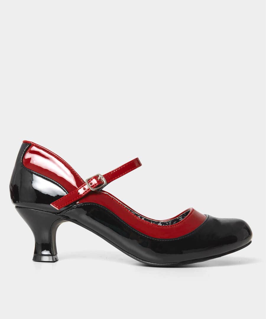 Boots & Shoes | Sale Boots & Shoes | Women's | Women's Joe Browns Salsa Cafe Patent Shoes Black/Red