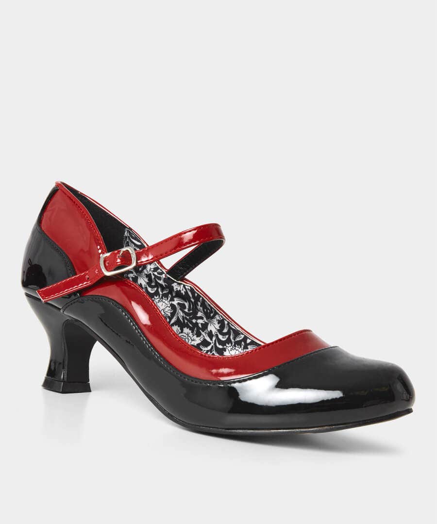 Boots & Shoes | Sale Boots & Shoes | Women's | Women's Joe Browns Salsa Cafe Patent Shoes Black/Red