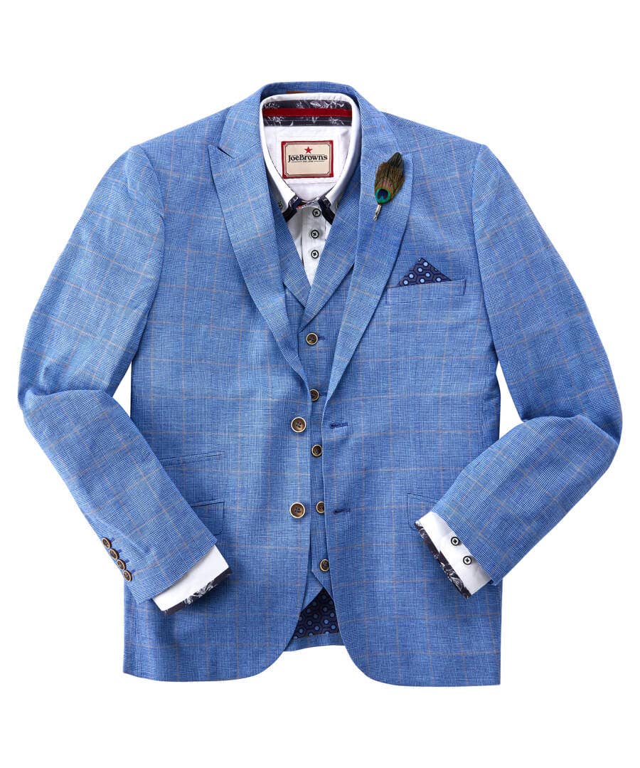 Sale Blazers | Sale Coats & Jacket | Men，s | Men，s Joe Browns Sensational Check Blazer Blue