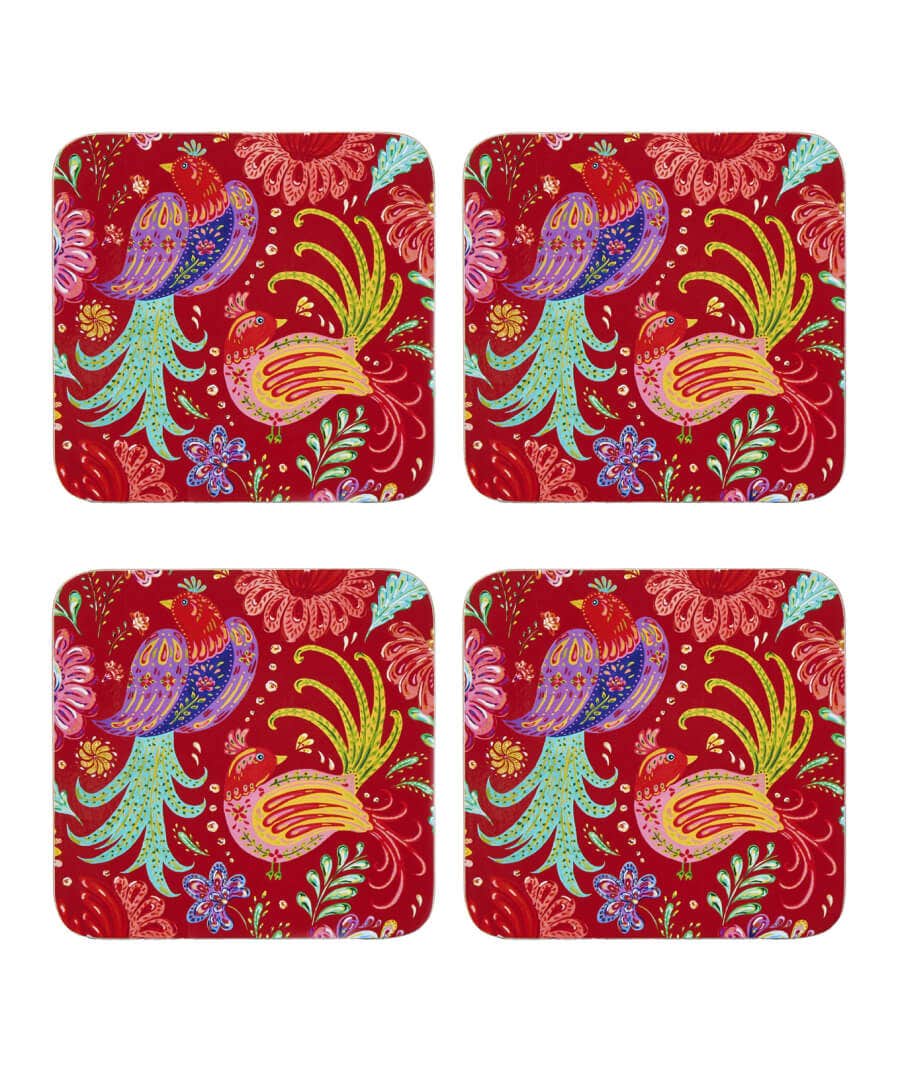 Floral Décor | Nature Décor | Kitchen | Sale Kitchen & Dining | Home | Home | Home | Home Joe Browns Set Of 4 Folk Floral Coasters Multi