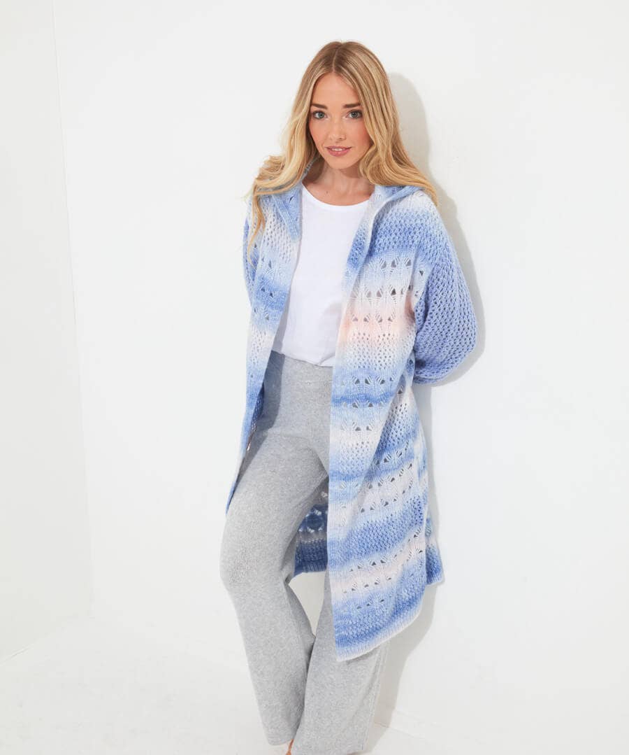 Pyjamas & Loungewear | Gifts | Cardigans & Coatigans | Women's | Women's | Top Picks Joe Browns Sloe Joes Ombre Knit Longline Cardigan Blue