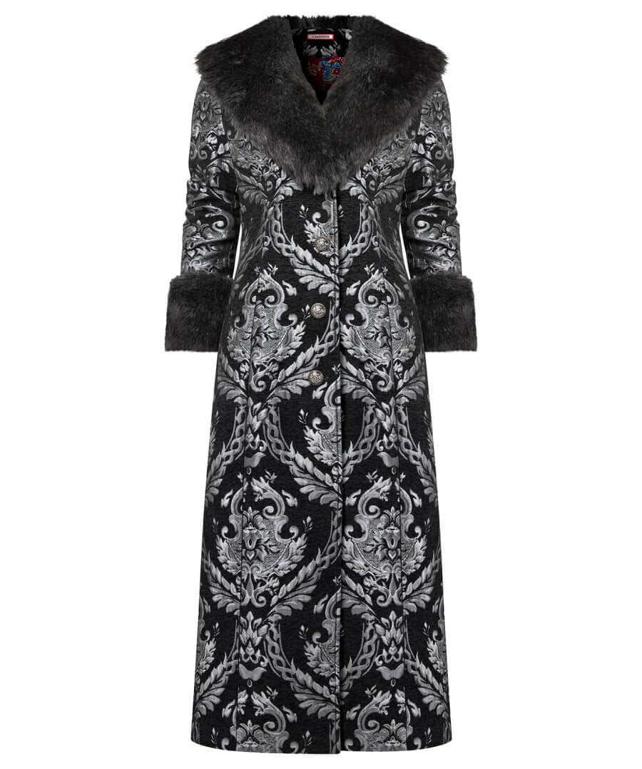 Shop Women's Collection | Occasion Outfits | Coats & Jackets | Top Picks | Top Picks | Women's Joe Browns Statement Jacquard Coat Black/Silver