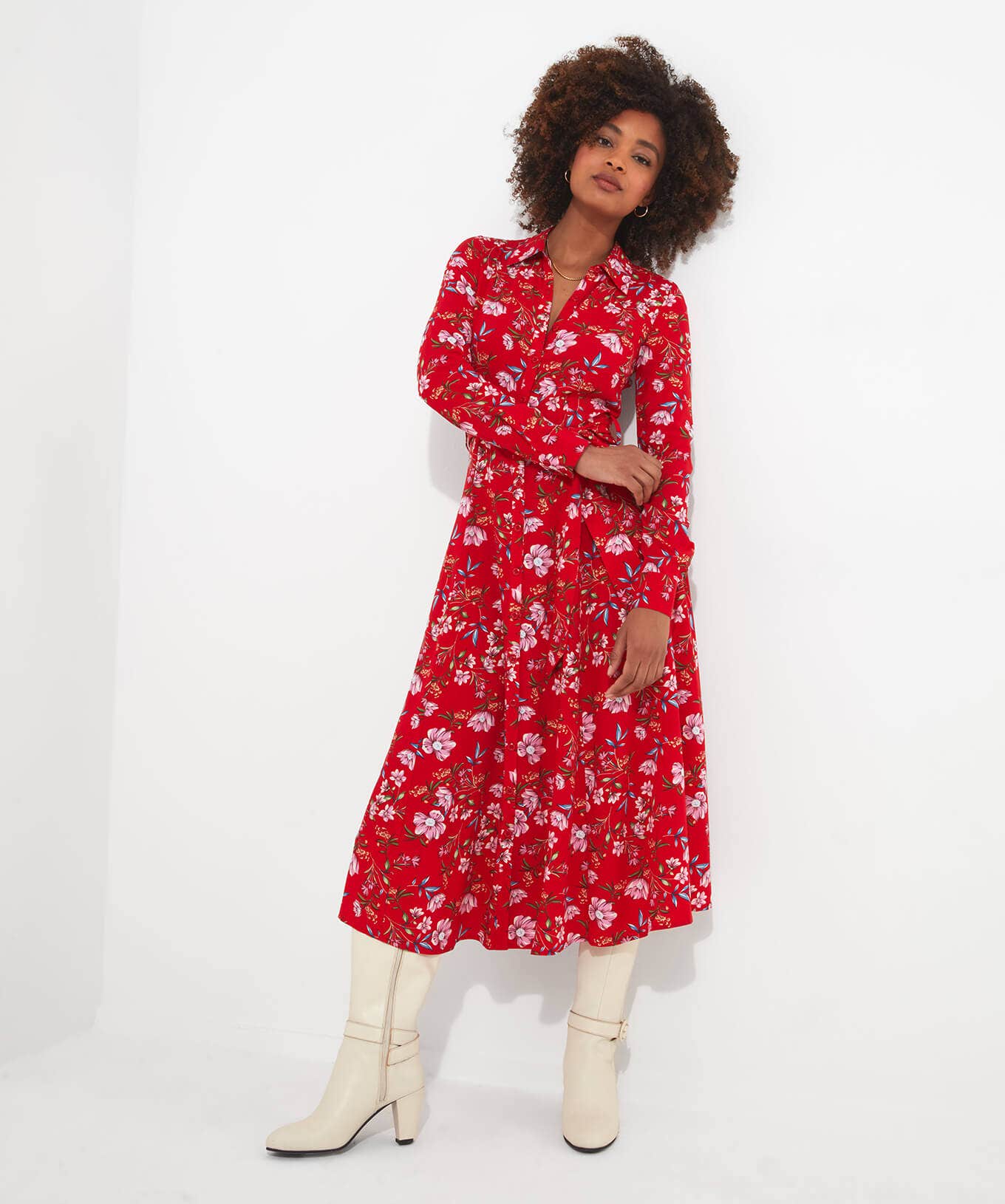 Shop Women's Collection | Vintage & Retro Dresses | Midi Dresses | Dresses | Sale Dresses | Top Picks | Top Picks | Top Picks | Women's | Women's Joe Browns Striking Shirt Dress Red