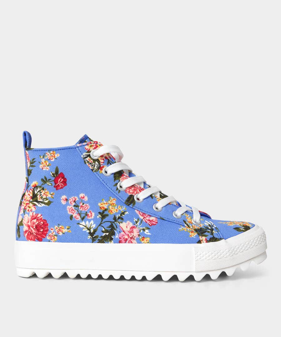 Sale Boots & Shoes | Women's Joe Browns Summer Meadow Chunky High Tops Blue