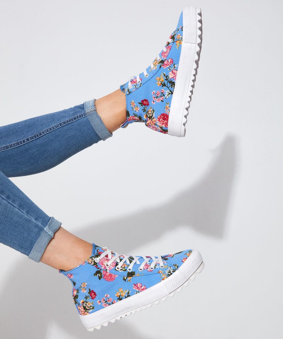 Sale Boots & Shoes | Women's Joe Browns Summer Meadow Chunky High Tops Blue