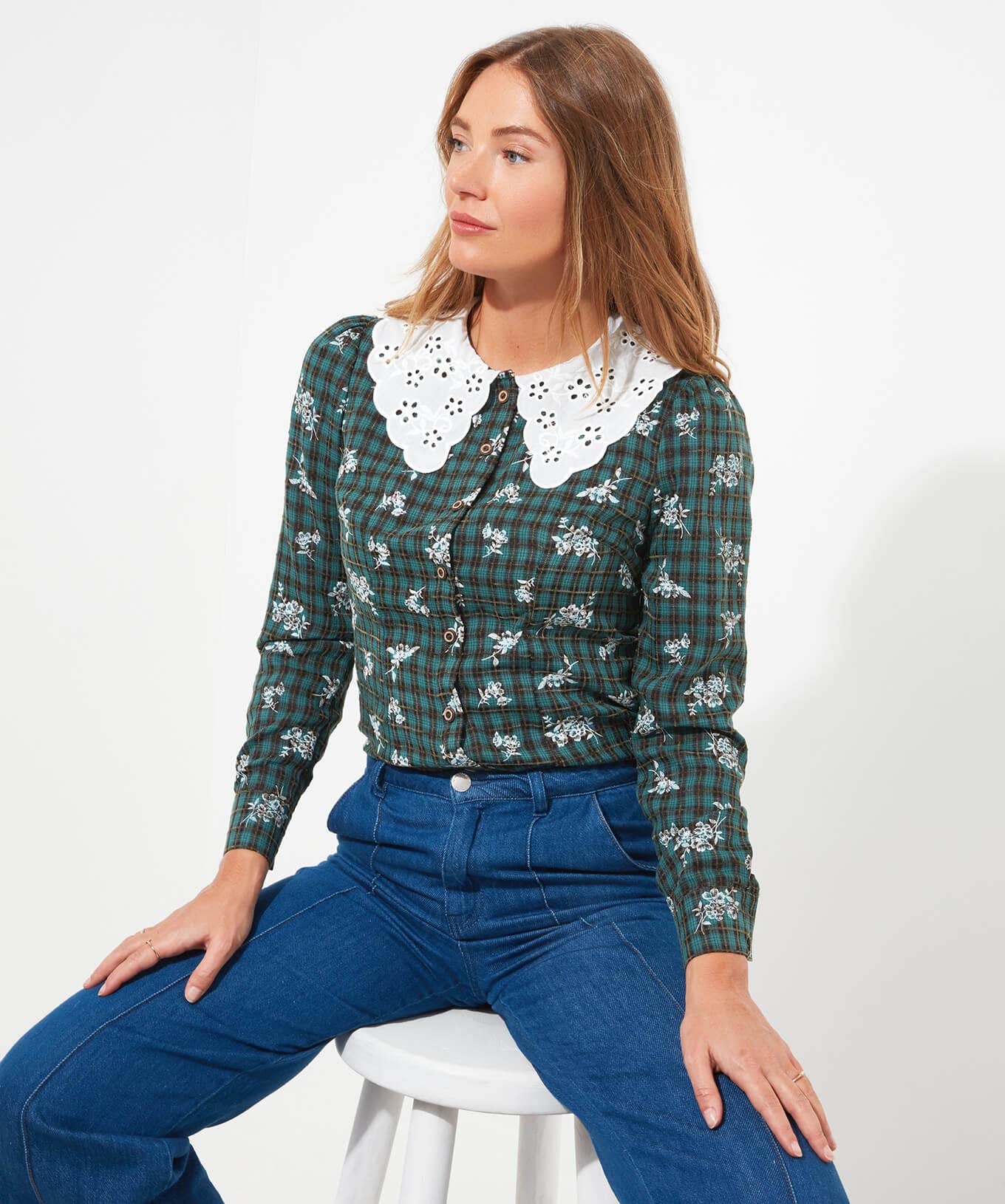 Tops, Tunics & Blouses | Sale Tops, Tunics & Blouses | Women's | Women's Joe Browns Tess Vintage Collar Blouse Green