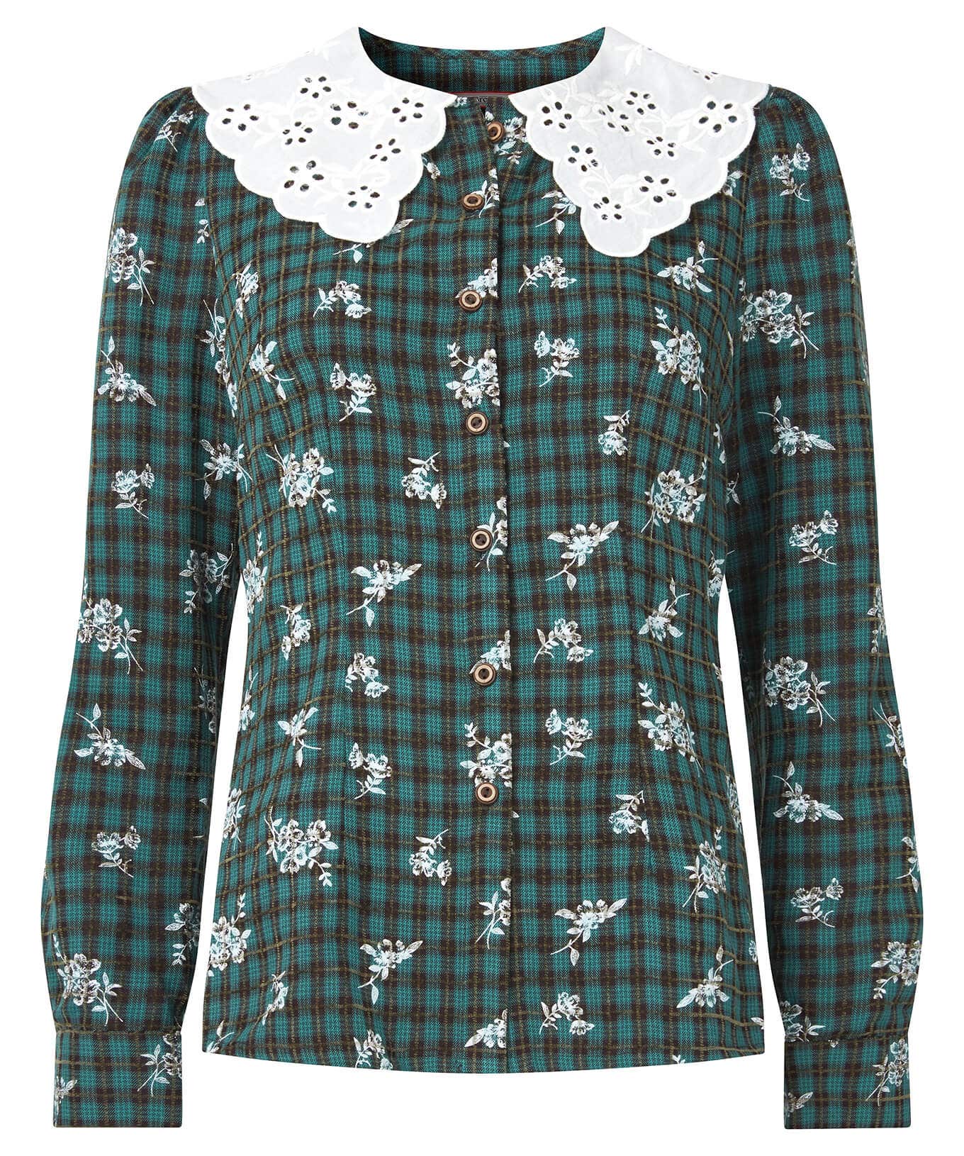 Tops, Tunics & Blouses | Sale Tops, Tunics & Blouses | Women's | Women's Joe Browns Tess Vintage Collar Blouse Green