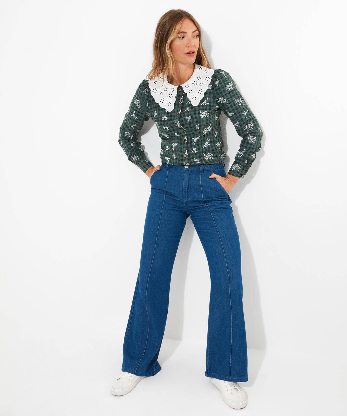 Tops, Tunics & Blouses | Sale Tops, Tunics & Blouses | Women's | Women's Joe Browns Tess Vintage Collar Blouse Green