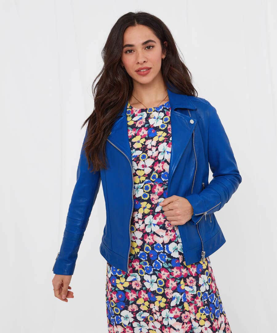 Leather Jackets & Clothing | Gifts | Coats & Jackets | Sale Leather Jackets | Sale Coats & Jacket | Women's | Women's | Women's | Women's | Women's Joe Browns The Cassie Leather Jacket Blue