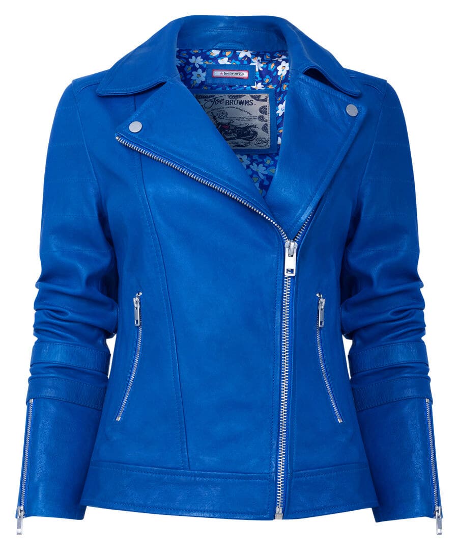 Leather Jackets & Clothing | Gifts | Coats & Jackets | Sale Leather Jackets | Sale Coats & Jacket | Women's | Women's | Women's | Women's | Women's Joe Browns The Cassie Leather Jacket Blue