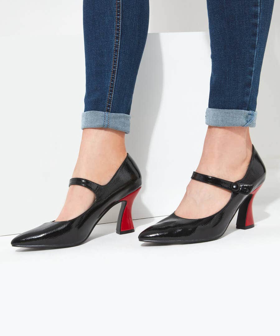 Party Footwear | Boots & Shoes | Sale Boots & Shoes | Top Picks | Women's | Women's Joe Browns Topping Perfection Patent Shoes Black/Red