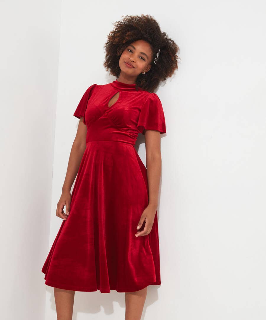 Shop Women's Collection | Velvet & Devor茅 Dresses | Midi Dresses | Party Dresses | Occasion Outfits | Dresses | Sale Dresses | Top Picks | Top Picks | Top Picks | Top Picks | Top Picks | Women's | Women's Joe Browns Valencia Velour Dress Red