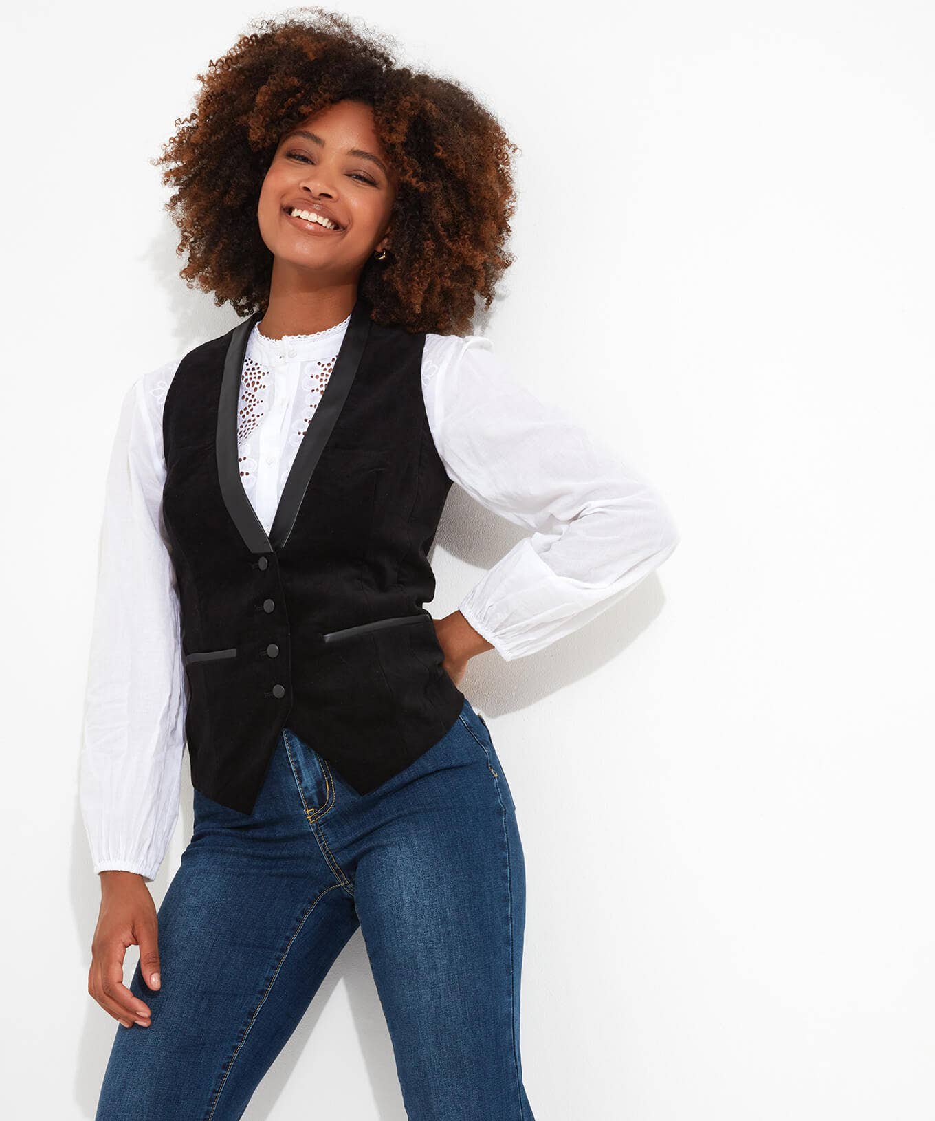 Waistcoats | Coats & Jackets | Women's | Women's Joe Browns Very Velvet Waistcoat Black