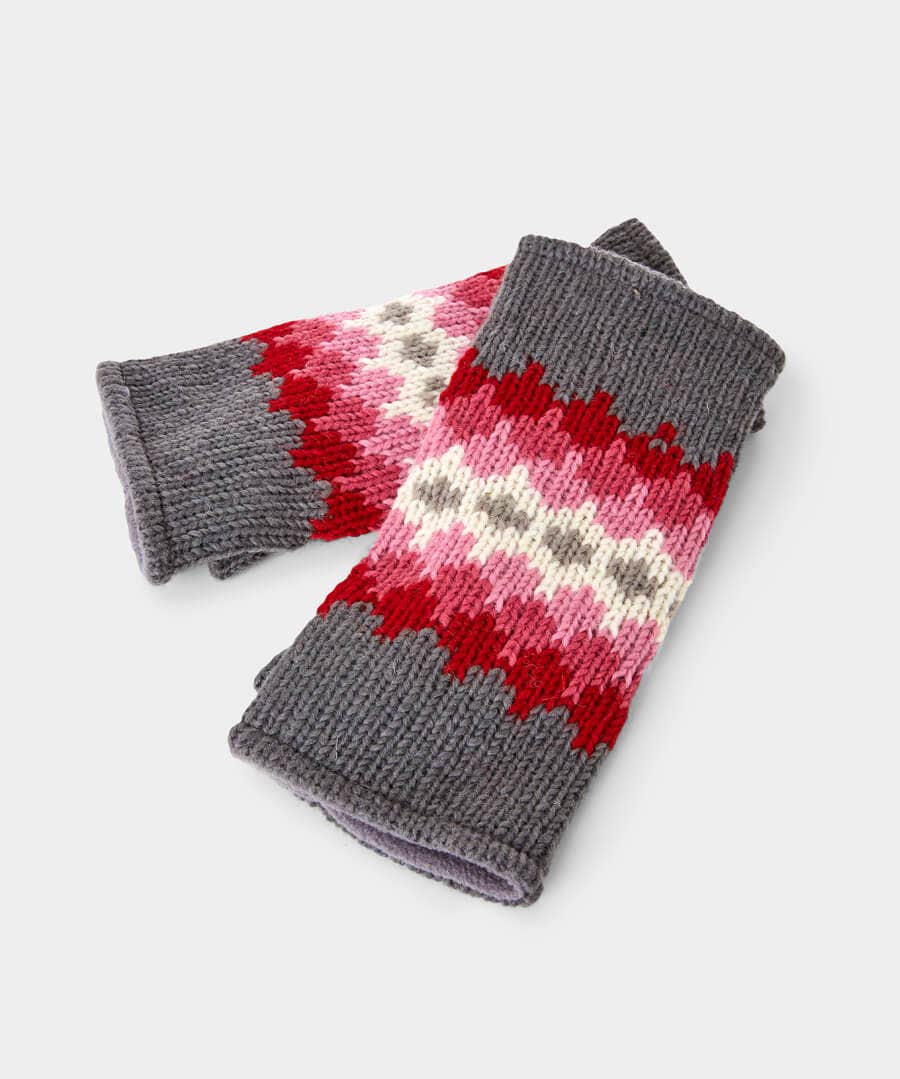 Gifts | Accessories & Jewellery | Sale Accessories & Jewellery | Women's | Women's | Women's Joe Browns Warm And Cosy Fingerless Mitts Pink Multi