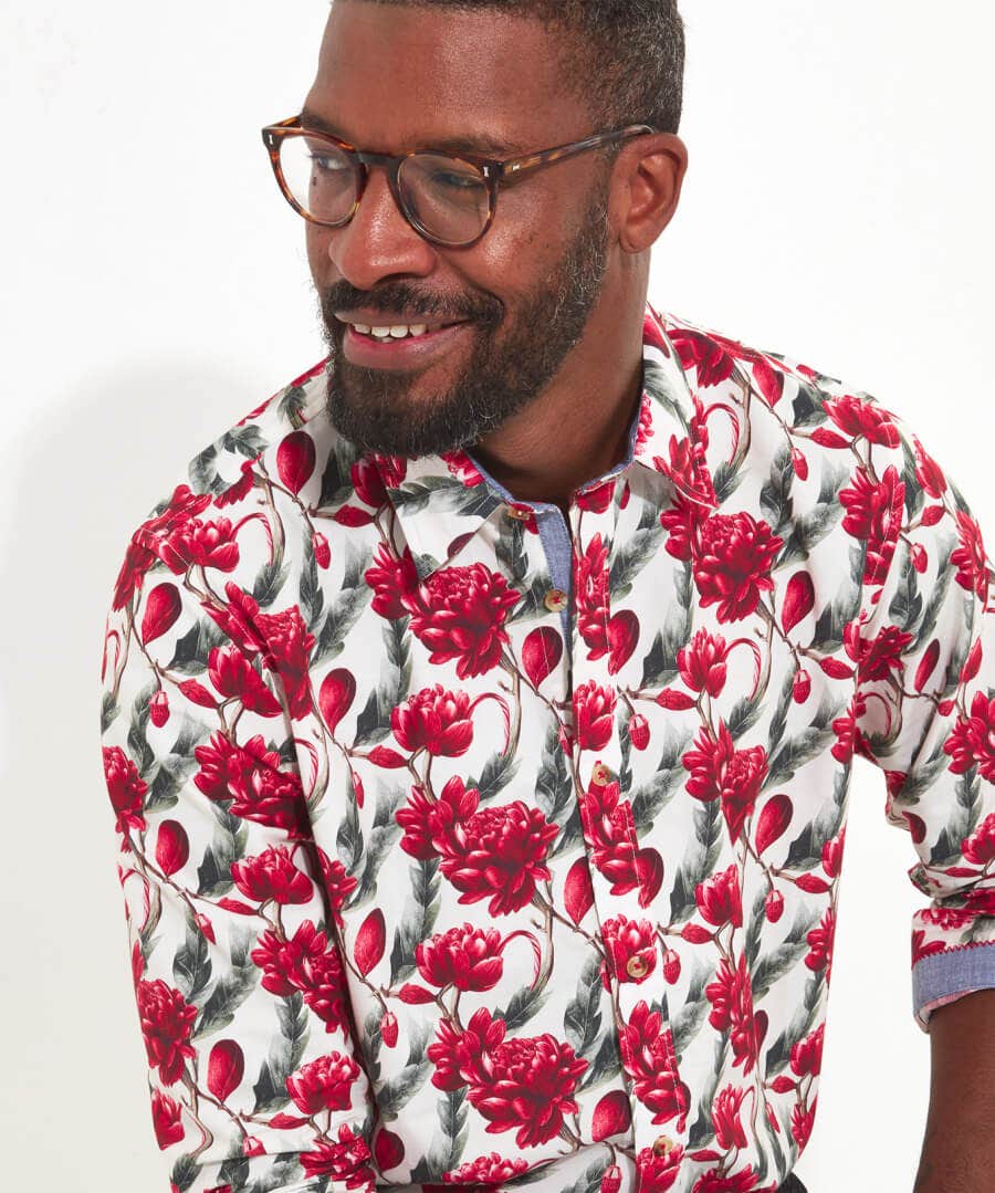 Shop Men's Collection | Funky Shirts | Men's Partywear | Shirts | Sale Shirts | Top Picks | Top Picks | Top Picks | Men，s | Men，s Joe Browns Winter Floral Shirt White