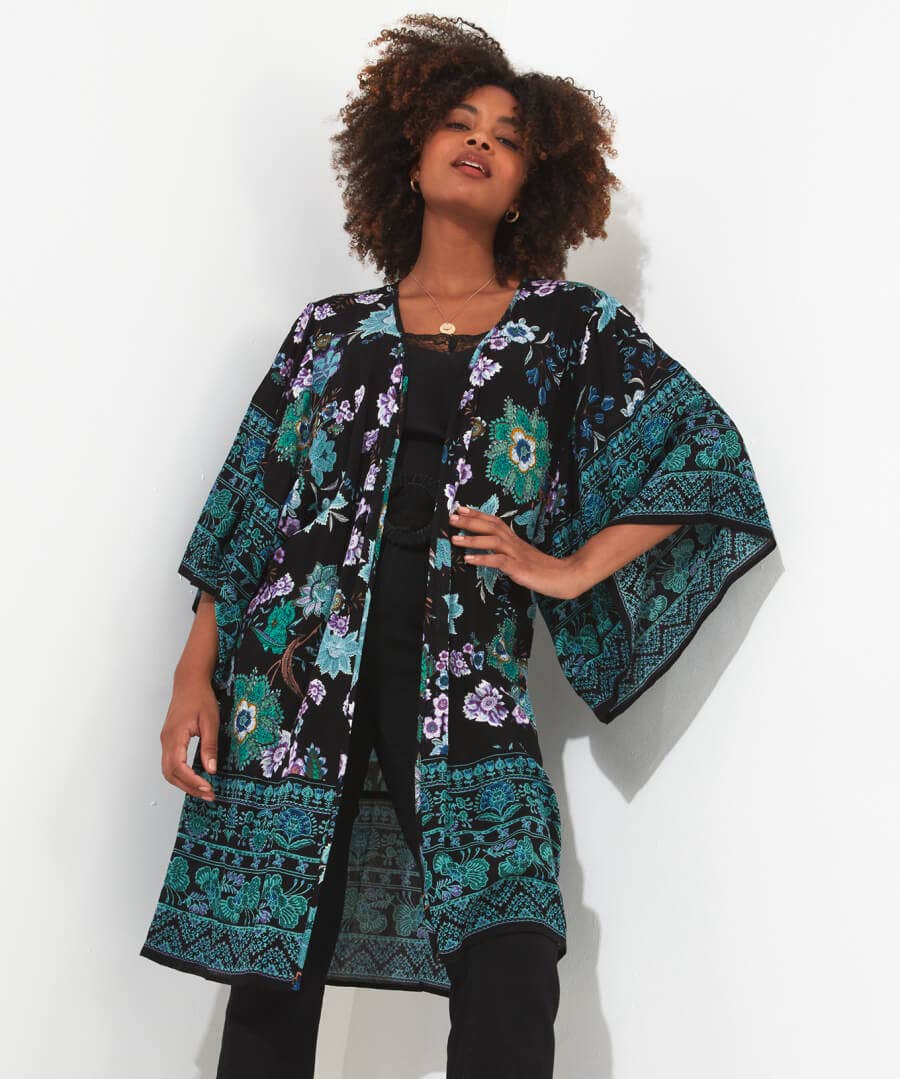 Occasion Outfits | Gifts | Tops, Tunics & Blouses | Sale Tops, Tunics & Blouses | Top Picks | Women's | Women's | Women's Joe Browns Winter Walks Kimono Black