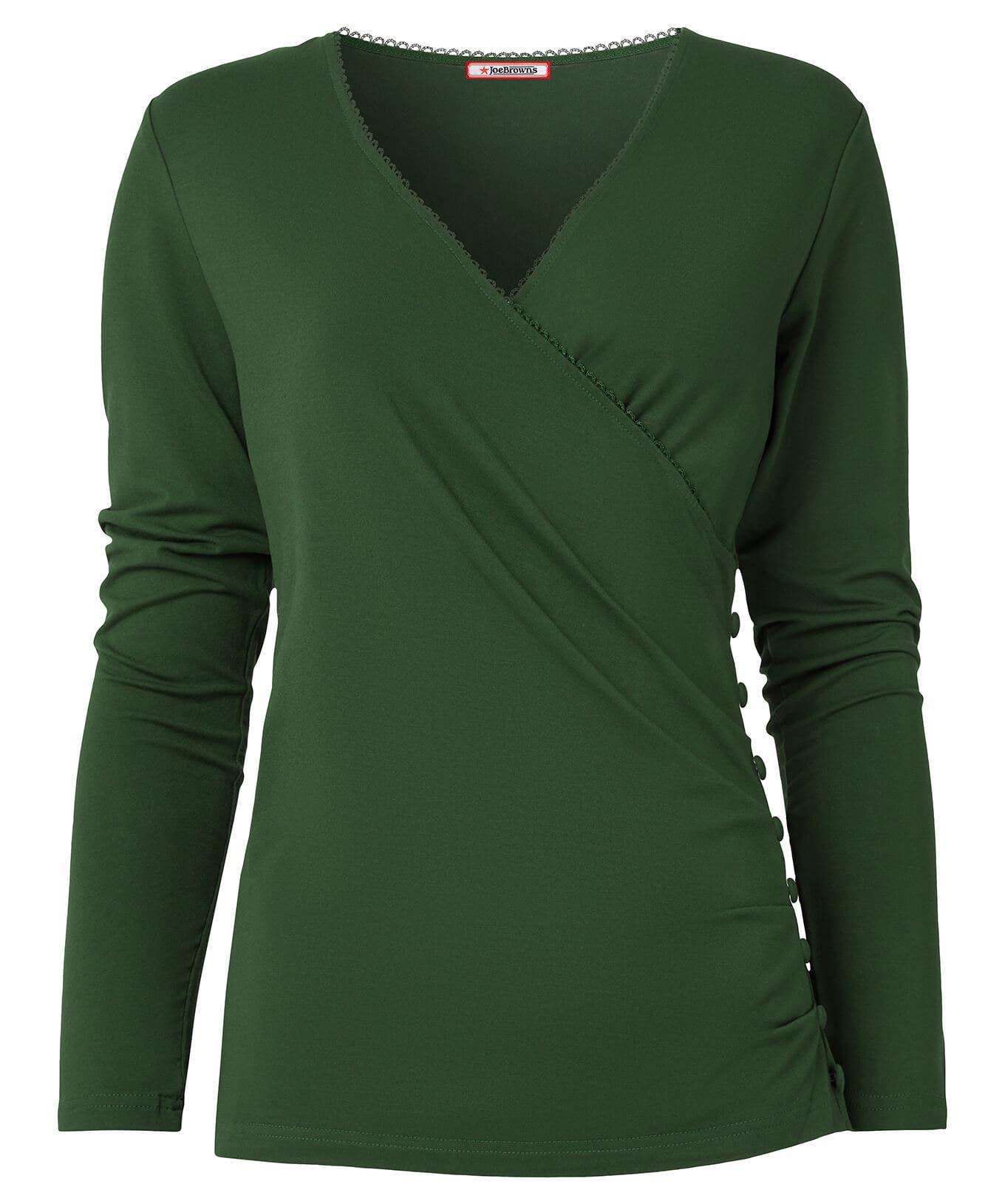 Shop Women's Collection | Tops, Tunics & Blouses | Sale Tops, Tunics & Blouses | Top Picks | Women's | Women's Joe Browns Wrap Jersey Top Green